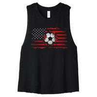 American Flag Soccer Apparel Soccer Women's Racerback Cropped Tank