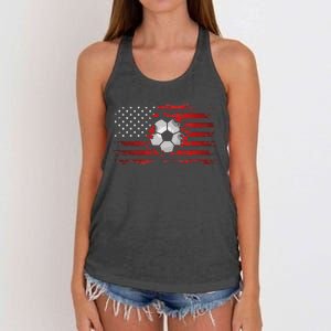 American Flag Soccer Apparel Soccer Women's Knotted Racerback Tank