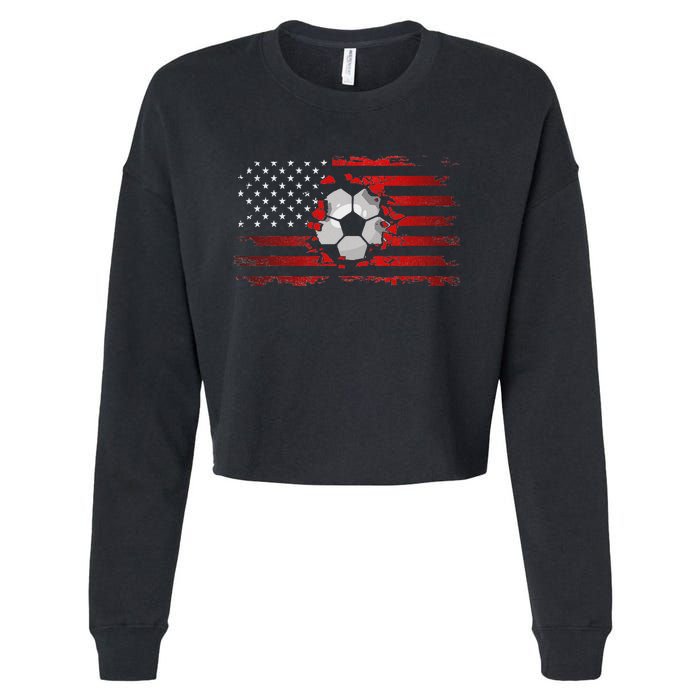 American Flag Soccer Apparel Soccer Cropped Pullover Crew