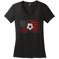 American Flag Soccer Apparel Soccer Women's V-Neck T-Shirt