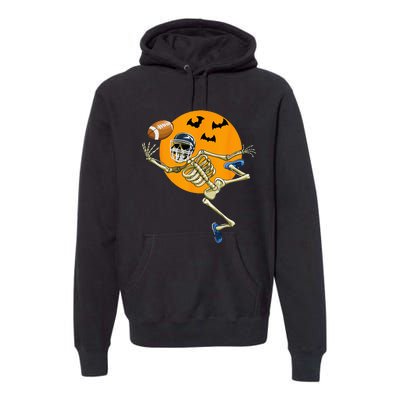 American Football Skeleton Halloween Men Football Fan Premium Hoodie