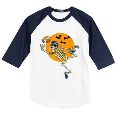 American Football Skeleton Halloween Men Football Fan Baseball Sleeve Shirt