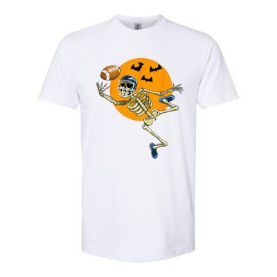 American Football Skeleton Halloween Men Football Fan Softstyle CVC T-Shirt