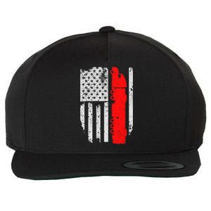 American Flag Semi Truck Driver Patriotic 18 Wheeler Trucker Wool Snapback Cap