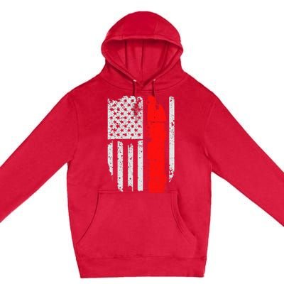 American Flag Semi Truck Driver Patriotic 18 Wheeler Trucker Premium Pullover Hoodie