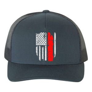 American Flag Semi Truck Driver Patriotic 18 Wheeler Trucker Yupoong Adult 5-Panel Trucker Hat