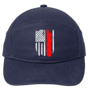 American Flag Semi Truck Driver Patriotic 18 Wheeler Trucker 7-Panel Snapback Hat