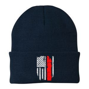 American Flag Semi Truck Driver Patriotic 18 Wheeler Trucker Knit Cap Winter Beanie