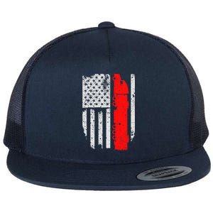 American Flag Semi Truck Driver Patriotic 18 Wheeler Trucker Flat Bill Trucker Hat