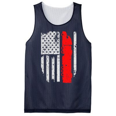 American Flag Semi Truck Driver Patriotic 18 Wheeler Trucker Mesh Reversible Basketball Jersey Tank