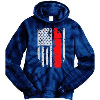 American Flag Semi Truck Driver Patriotic 18 Wheeler Trucker Tie Dye Hoodie