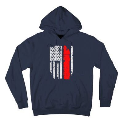 American Flag Semi Truck Driver Patriotic 18 Wheeler Trucker Tall Hoodie