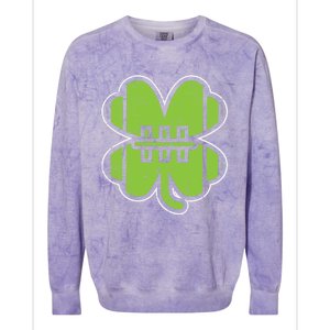 American Football Shamrock Clover St Patricks Day Sport Gift Great Gift Colorblast Crewneck Sweatshirt