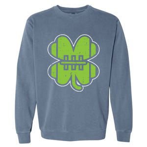 American Football Shamrock Clover St Patricks Day Sport Gift Great Gift Garment-Dyed Sweatshirt