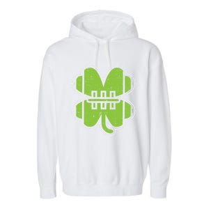 American Football Shamrock Clover St Patricks Day Sport Gift Great Gift Garment-Dyed Fleece Hoodie