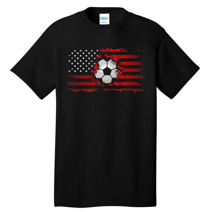 American Flag Soccer Apparel funny Soccer sport Tall T-Shirt