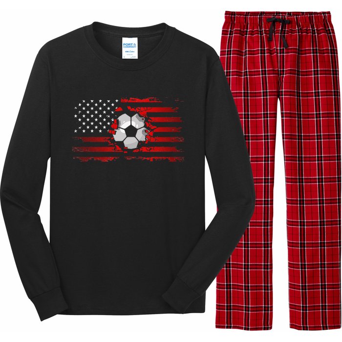 American Flag Soccer Apparel funny Soccer sport Long Sleeve Pajama Set