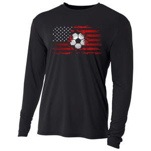 American Flag Soccer Apparel funny Soccer sport Cooling Performance Long Sleeve Crew