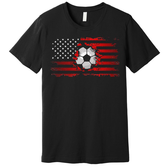 American Flag Soccer Apparel funny Soccer sport Premium T-Shirt