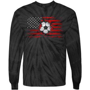 American Flag Soccer Apparel funny Soccer sport Tie-Dye Long Sleeve Shirt