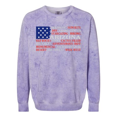 Arizona Flag Showing Some The StateS Best Features Colorblast Crewneck Sweatshirt