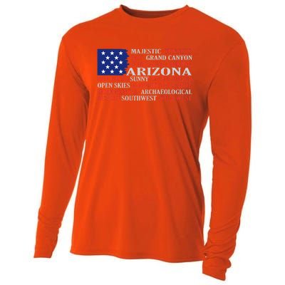 Arizona Flag Showing Some The StateS Best Features Cooling Performance Long Sleeve Crew