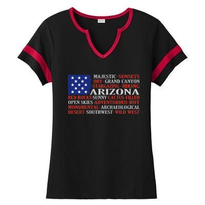 Arizona Flag Showing Some The StateS Best Features Ladies Halftime Notch Neck Tee