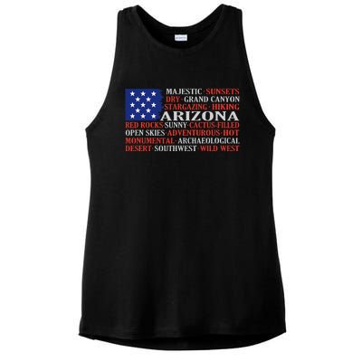 Arizona Flag Showing Some The StateS Best Features Ladies PosiCharge Tri-Blend Wicking Tank