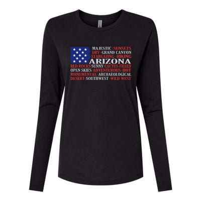 Arizona Flag Showing Some The StateS Best Features Womens Cotton Relaxed Long Sleeve T-Shirt