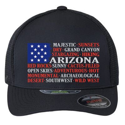 Arizona Flag Showing Some The StateS Best Features Flexfit Unipanel Trucker Cap
