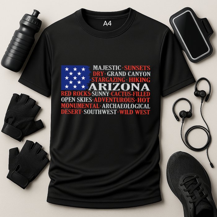 Arizona Flag Showing Some The StateS Best Features Performance Shirt