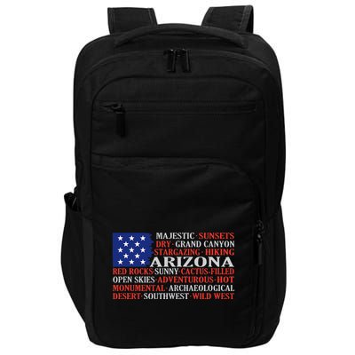 Arizona Flag Showing Some The StateS Best Features Impact Tech Backpack