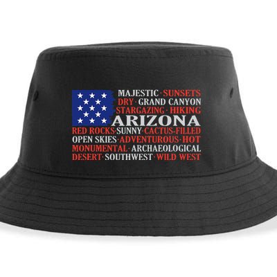 Arizona Flag Showing Some The StateS Best Features Sustainable Bucket Hat