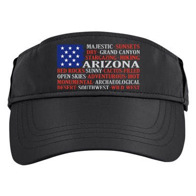 Arizona Flag Showing Some The StateS Best Features Adult Drive Performance Visor