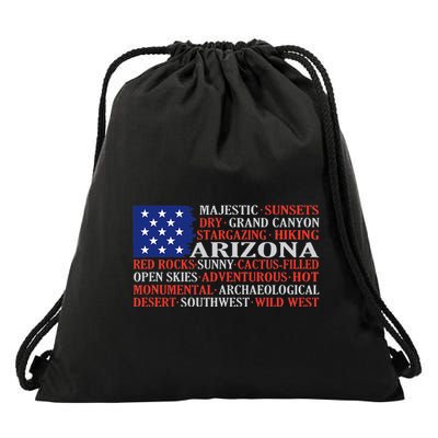 Arizona Flag Showing Some The StateS Best Features Drawstring Bag