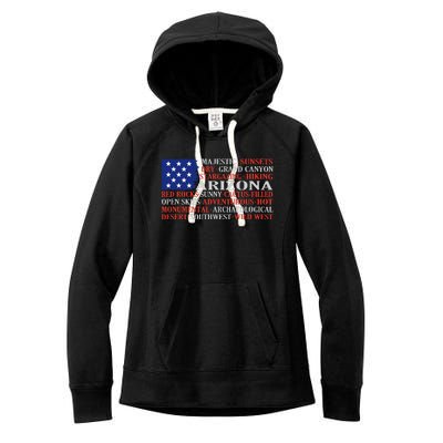 Arizona Flag Showing Some The StateS Best Features Women's Fleece Hoodie