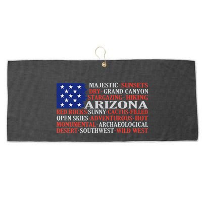 Arizona Flag Showing Some The StateS Best Features Large Microfiber Waffle Golf Towel