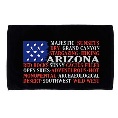 Arizona Flag Showing Some The StateS Best Features Microfiber Hand Towel