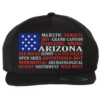 Arizona Flag Showing Some The StateS Best Features Wool Snapback Cap