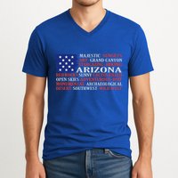 Arizona Flag Showing Some The StateS Best Features V-Neck T-Shirt