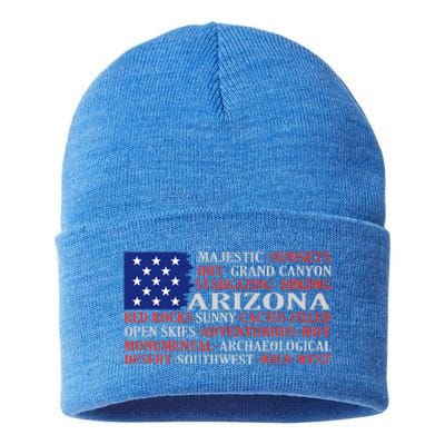 Arizona Flag Showing Some The StateS Best Features Sustainable Knit Beanie