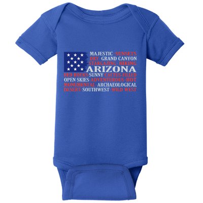 Arizona Flag Showing Some The StateS Best Features Baby Bodysuit