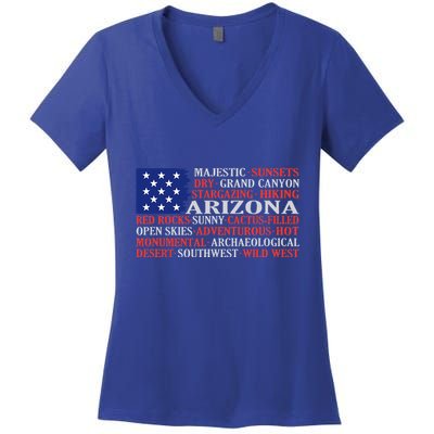 Arizona Flag Showing Some The StateS Best Features Women's V-Neck T-Shirt