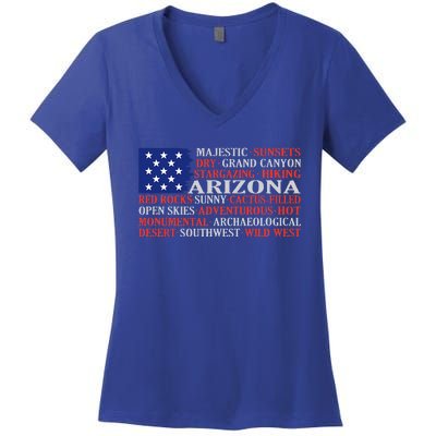 Arizona Flag Showing Some The StateS Best Features Women's V-Neck T-Shirt