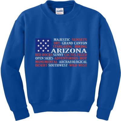 Arizona Flag Showing Some The StateS Best Features Kids Sweatshirt