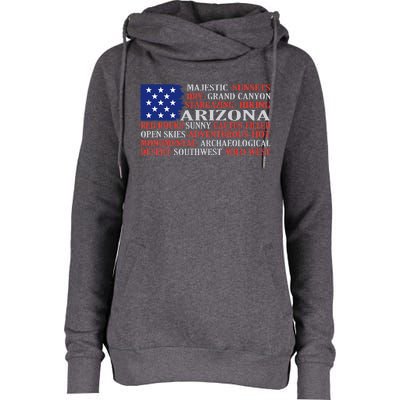 Arizona Flag Showing Some The StateS Best Features Womens Funnel Neck Pullover Hood