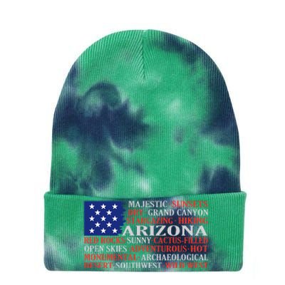 Arizona Flag Showing Some The StateS Best Features Tie Dye 12in Knit Beanie