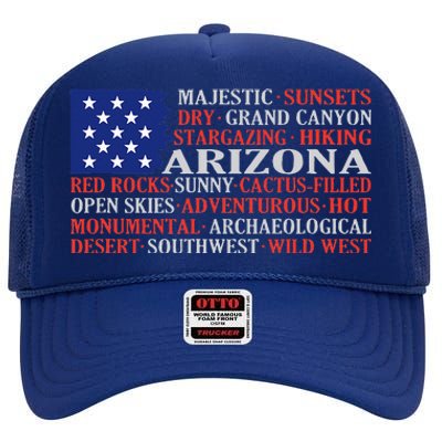 Arizona Flag Showing Some The StateS Best Features High Crown Mesh Back Trucker Hat