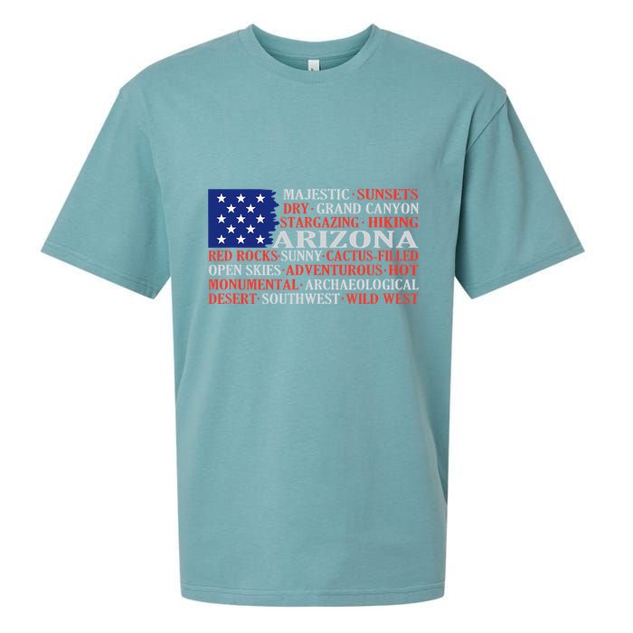 Arizona Flag Showing Some The StateS Best Features Sueded Cloud Jersey T-Shirt