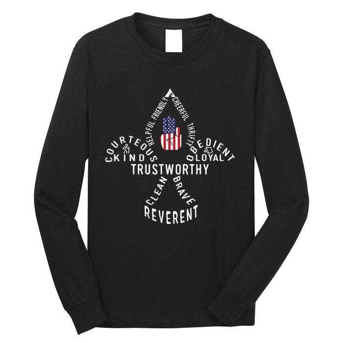 America Flag Scouting Law Long Sleeve Shirt